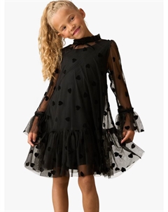 Детское платье с принтом в виде сердечек и длинными рукавами Angel & rocket