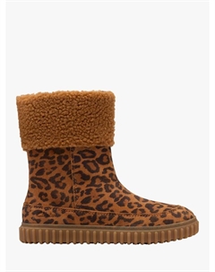 Детские уютные замшевые ботинки Kids' Cove Snuggle K, Leopard Print Clarks