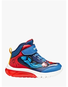 Детские кроссовки Warner Bros Superman Ciberdron светящиеся высокие, Blue/Red Geox