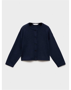 Детский кардиган Sally с длинными рукавами из хлопковой смеси, Navy Mango