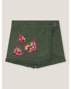 Детская юбка-шорты с пайетками и бабочками из вельвета, Green Monsoon
