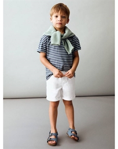 Детские шорты кенгуру с завязками denim, White Mango