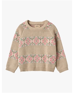 Детский джемпер из хлопкового жаккарда, Warm Sand Wheat