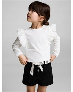 Детские джинсовые шорты Galab с принтом и лентами, Open Grey Mango