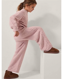 Детские брюки с широкими штанинами из кабельной вязки, Pink Monsoon