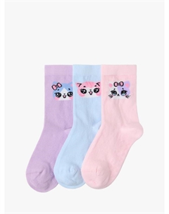 Детские носки с противоскользящим покрытием из хлопковой смеси, Pack of 3, Light Pink Lindex