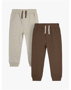Детские хлопковые джоггеры с кулиской, Pack of 2, Brown Jojo maman bébé