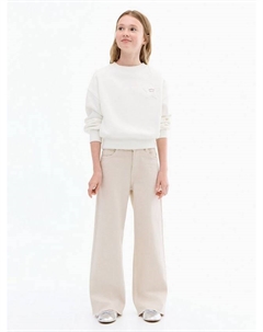 Детские джинсы с потертостями и широкими штанинами, Light Pastel Brown Mango