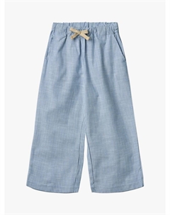 Детские хлопковые полосатые брюки Sasha на шнурке, Blue Wheat