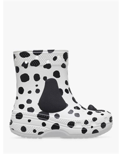 Детские классические далматинские сапоги Wellington, White/Black Crocs