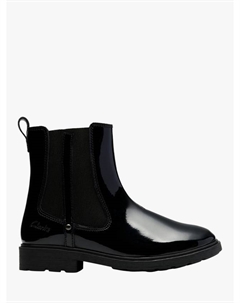 Детские кожаные челси ботинки Astrol Orin K, Black Patent Clarks