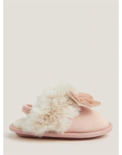 Детские бархатные тапочки с бантом, Pink Monsoon