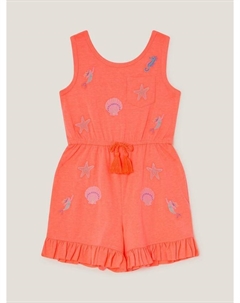 Детский комбинезон с морской вышивкой Cotton Sealife оранжевый Monsoon