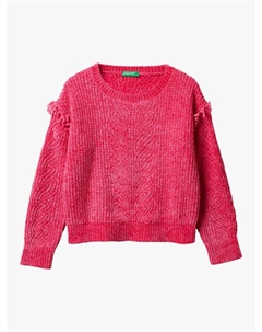 Детский свитер с воротником-гольф из шенилла, Pink Benetton
