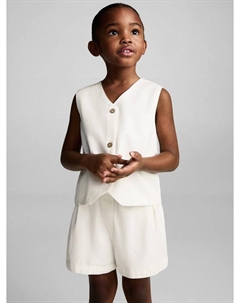 Детские шорты-карго из хлопка и льна, White Mango