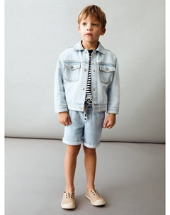 Детские шорты кенгуру с завязками denim, Mid Blue Mango