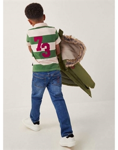 Детская хлопковая полосатая футболка-поло, Green Monsoon