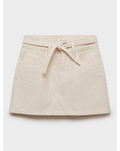 Детская юбка-трапеция Blanca из хлопка с завязкой на талии, Natural White Mango