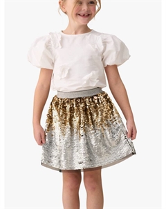 Детская юбка с пайетками, Gold/Silver Angel & rocket