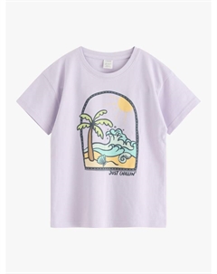 Детская хлопковая футболка с принтом, Light Dusty Lilac Lindex