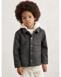 Детская оверсайт рубашка Benjamin из шерстяной смеси, Charcoal Reiss