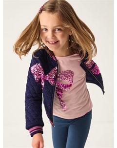 Детская бомбер с пайетками и бантом, Navy Monsoon