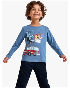 Детская футболка с длинным рукавом в стиле пожарной машины, Dusty Blue Lindex