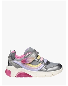 Детские светящиеся кроссовки Fadinlight с перламутровым эффектом, Silver/Multicolor Geox