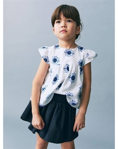 Детская юбка Lara из хлопка и льна, Navy Mango