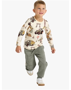 Детская футболка с принтом строительной техники, Light Dusty Yellow Lindex