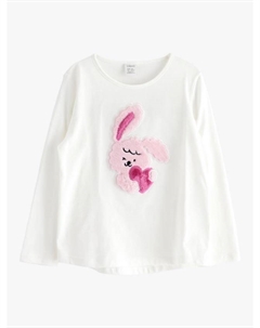 Детская кофта с длинным рукавом и принтом пушистого кролика, Light Dusty White Lindex