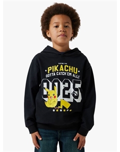 Детская хлопковая толстовка с капюшоном Pokémon, Black Name it