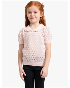 Детский топ из органического хлопка с воротником-ракушкой и узором, Light Pink Lindex