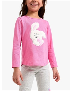 Детская кофта с длинным рукавом и принтом пушистого кролика, Pink Lindex