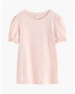 Детский топ с пышными рукавами из хлопковой смеси, Light Pink Lindex