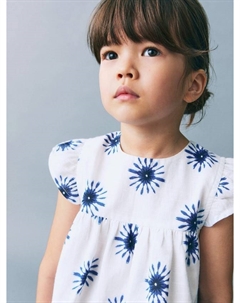 Детская блузка Solb с коротким рукавом из хлопка, White/Multi Mango