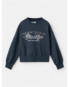 Детский худи Brookset с вышивкой из хлопкового микса, Navy Mango