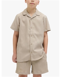 Детская рубашка в курортном стиле с фактурной тканью, Oxford Tan Jack & jones