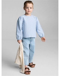Детская блузка Arles из хлопка в полоску, Medium Blue Mango