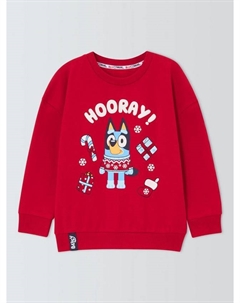 Детский рождественский свитшот из хлопковой смеси Brand Threads, Red Bluey