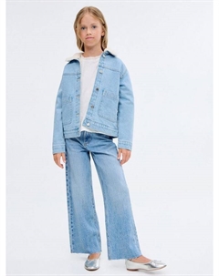 Детская куртка-джинсовая с воротником Lisa Borg, Open Blue Mango