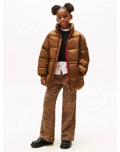 Детская приталенная блестящая пуховик, Pecan Nut Tommy hilfiger