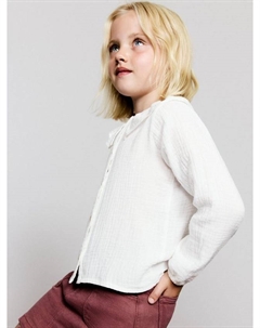 Детская блузка Isabella с длинными рукавами из хлопка, White Mango