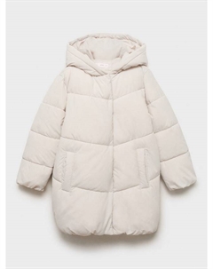 Детская утепленная куртка Anna с капюшоном, Natural White Mango