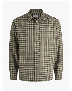 Детская рубашка с длинным рукавом в клетку из хлопковой смеси, Dusty Olive Jack & jones