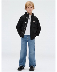 Детская худи с молнией и капюшоном, Black Calvin klein