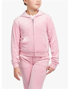 Детская велюровая худи с молнией в тон, Pink Nectar Juicy couture