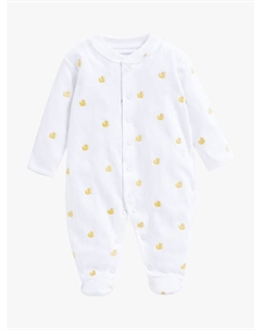 Детский хлопковый комбинезон для сна с вышивкой уточки, Yellow Jojo maman bébé