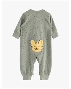 Детский комбинезон для сна с хлопковыми аппликациями в горошек, Dusty Green Lindex