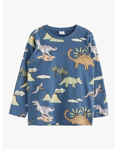 Детская футболка с длинными рукавами и принтом динозавра, Dusty Blue/Multi Lindex